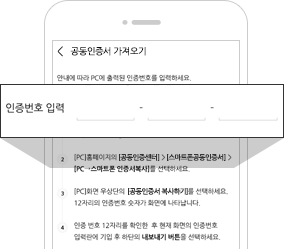 >인증번호 12자리 입력 이미지